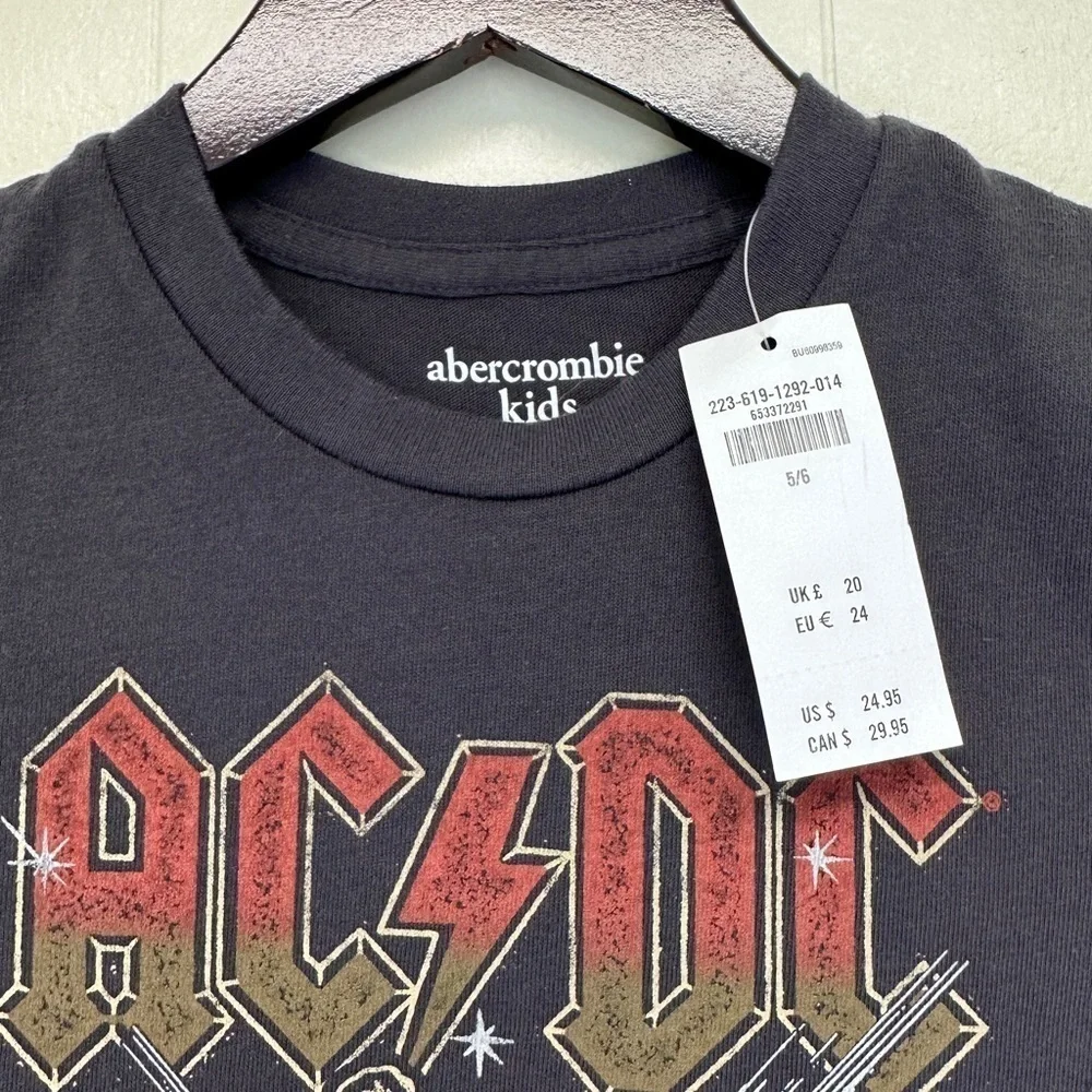 NWT ABERCROMBIE KIDS AC/DC Graphic T-Shirt 5/6